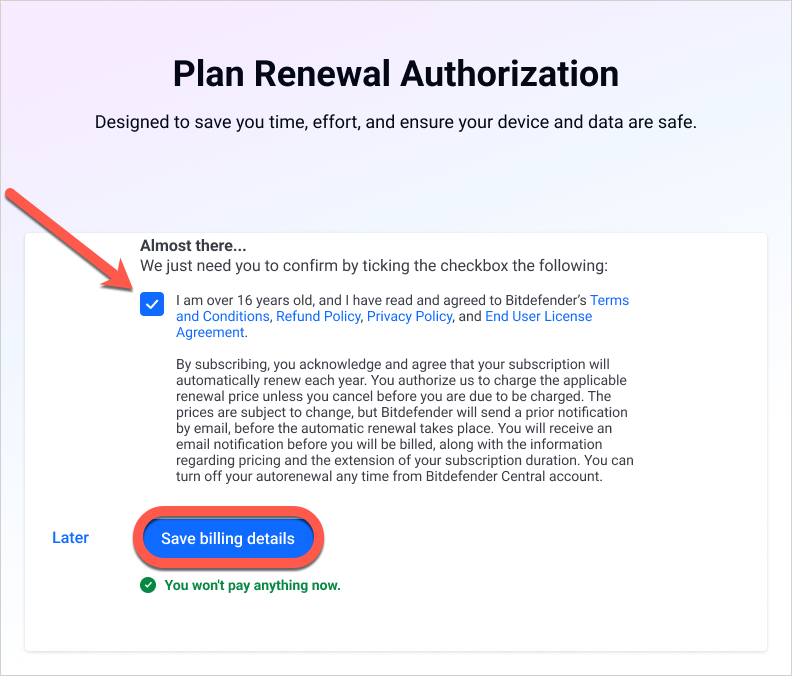 Худалдан авах, суулгах заавар 10 Plan Renewal Authorization — мэдээлэл хадгалах