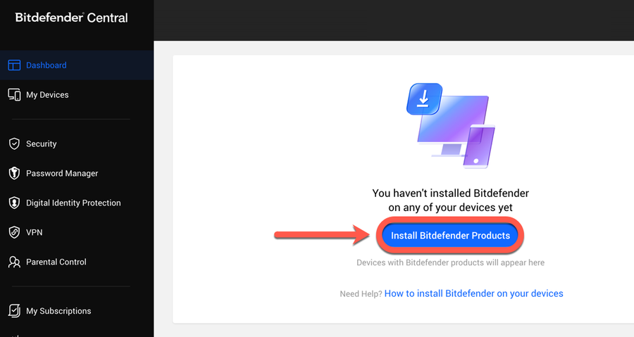 Худалдан авах, суулгах заавар 12 Central нүүр самбар — Install Bitdefender Products